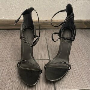 Kendall + Kylie Audra 2 Buckle High Heel Sandal 9 1/2 M Black Leather